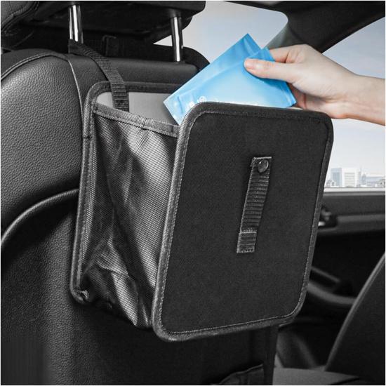 Foldable Car Trash Can, Waterproof Large Capacity Automotive Hanging Trash Bin, Leakproof Auto Garbage Bag Storage Container for All Vehicles,