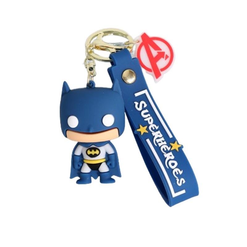 Cartoon Marvel American Captain Spider-man Silikon Schlüsselanhänger Anhänger Batman Superheld Kleines Geschenk