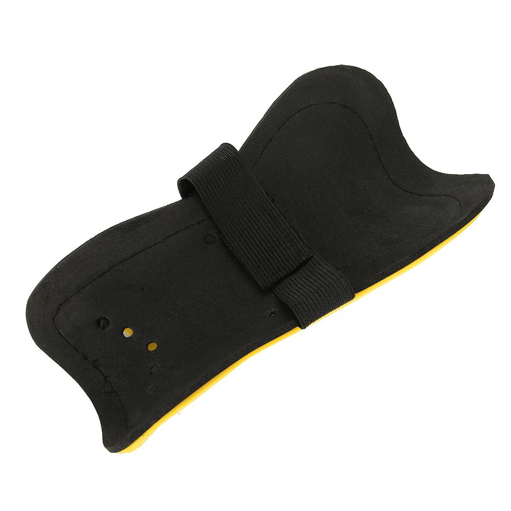 A Pair Child Football Shin Pads Training Leg Guards Safety Protector Adjustable Strap (Yellow)