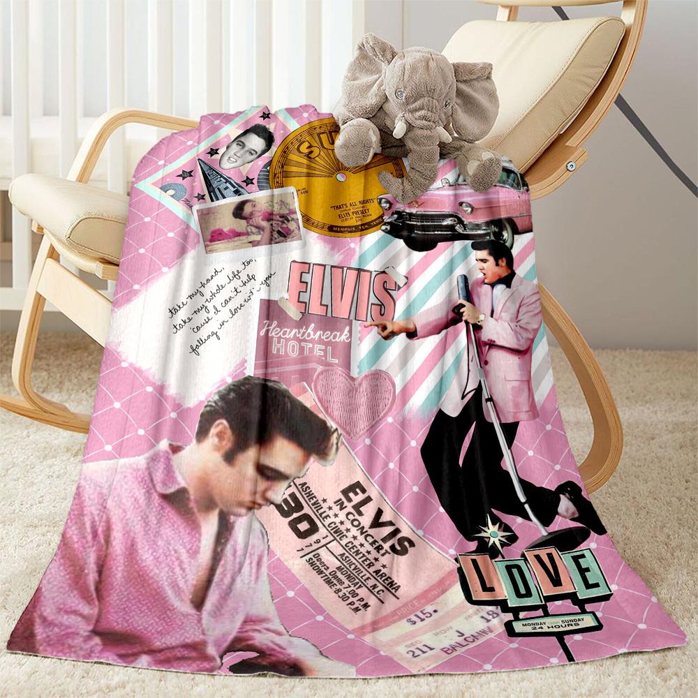 Elvis Presley's Iconic Smile Blanket Comfortable Great for Chair Picnics Couch for All Occasions Stylish Decor Birthday Christmas Gift Blanket