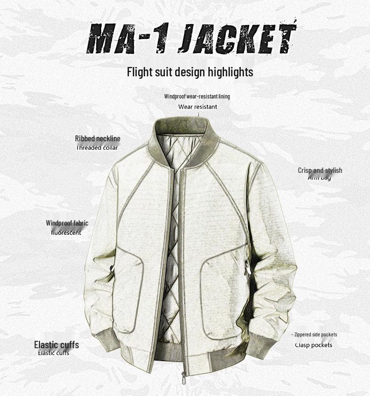 Men's Thickened Cotton Baseball Collar Jacket - Windproof American Workwear Style, Warm Autumn/Winter Outerwear