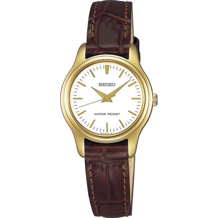 [Seiko] SSXP002 Женские часы Желтое золото/Белый (Коричневый ремешок из коровьей кожи)