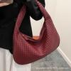 PU Woven Bag High-end Sense Bag Women's Simple Shoulder Tote Bag Korean Version Casual Armpit Hand-held Dumpling Bag
