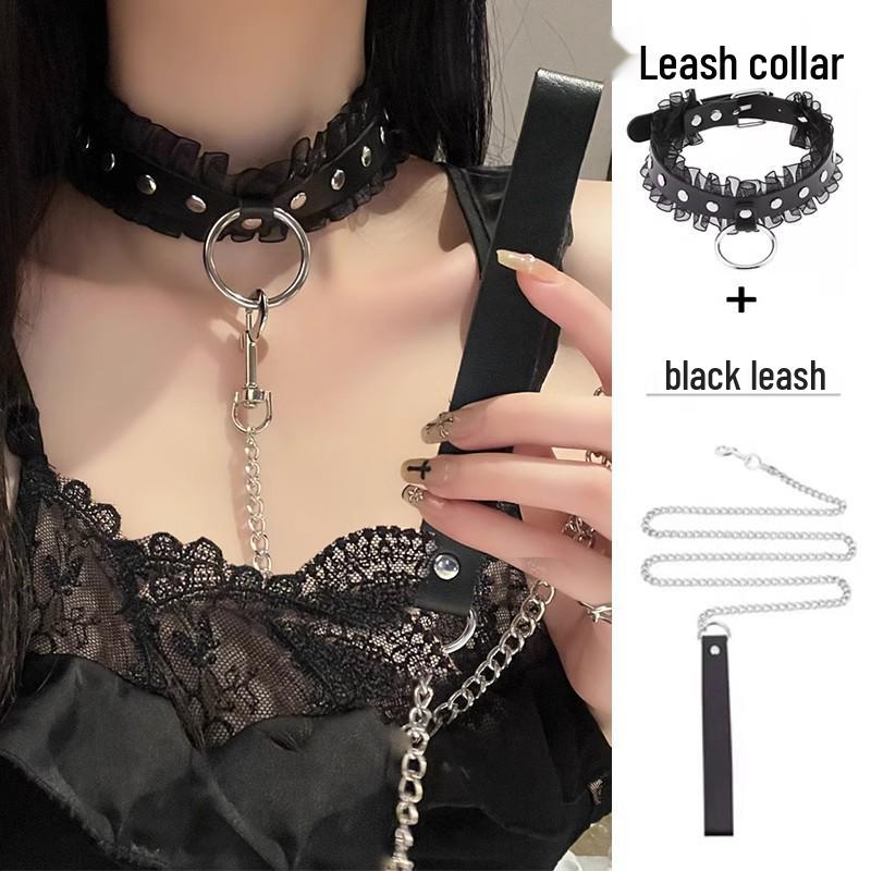 Lace Choker Leash Necklace: Women's Clavicle Chain Neckband