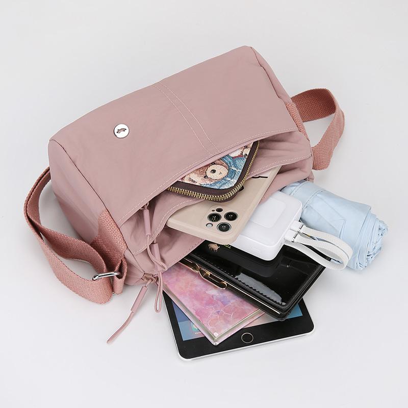 Water-Repellent Multi-Compartment Bag Lightweight Small Square Bag Commuter Women's Shoulder Bag Solid Color Crossbody Bag