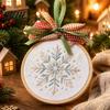 Handmade Craft Gift for Adults Christmas Embroidery Ornament DIY Kit, Beginner-Friendly Stitching Set with Healing Experience All Tools, Wall Hanging