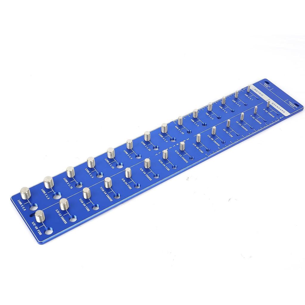 

Nut And Bolt Thread Checker Aluminum Alloy Screw Measuring Gauge Standard Metric Measuring Tool Blue