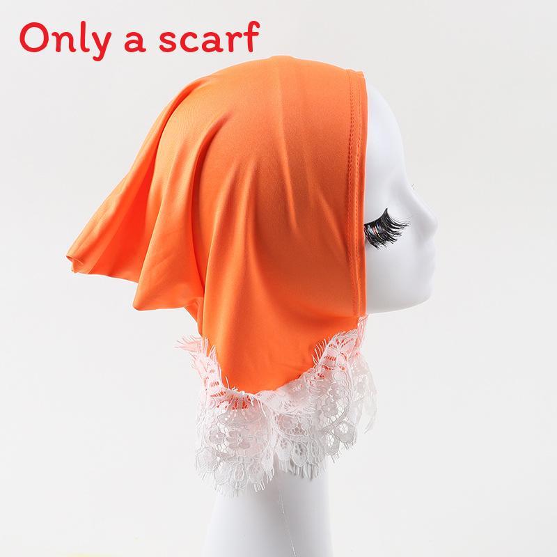 

Polyester Headscarf Hat With Lace Trim For Fashionable Women And Daily Wear чорний