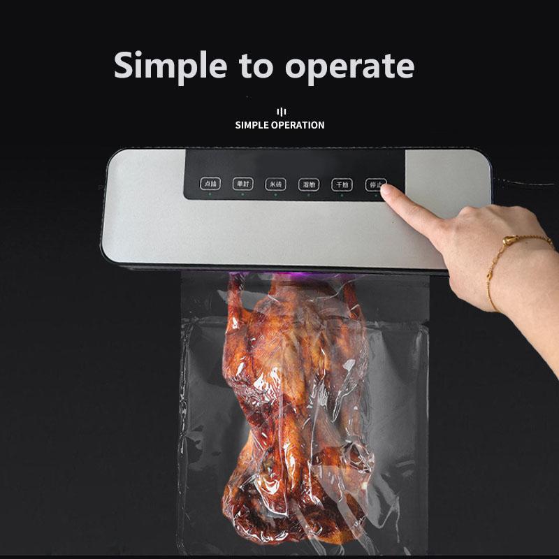 Duży Domowy Automatyczny Zgrzewarka Próżniowa Kompatybilna z Wilgotnym i Suchym Produktem Maszyna do Pakowania Próżniowego Zgrzewarka do Żywności Wtyczka EU (Wersja angielska lub rosyjska)