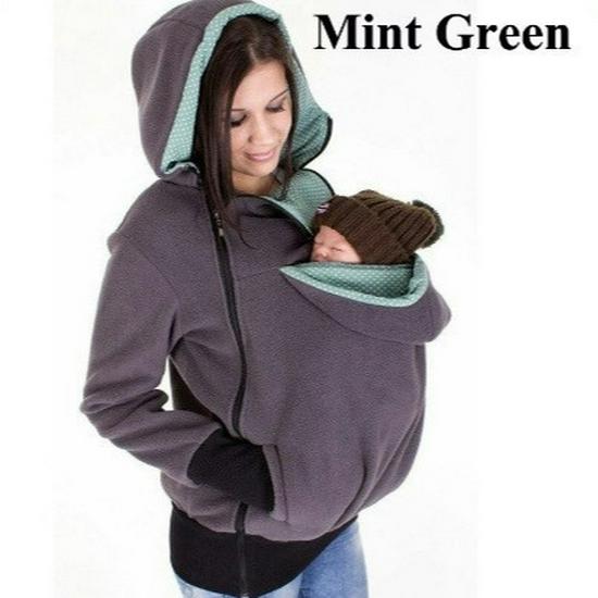 Sudadera con capucha y cremallera multifuncional tipo canguro para mujer 2024 - Estilo tres en uno para Otoño/Invierno.