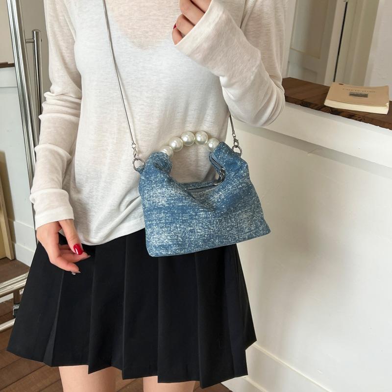 Denim Bag Women's Summer New Fashion Niche Chain Messenger Bag High-end Dumpling Bag