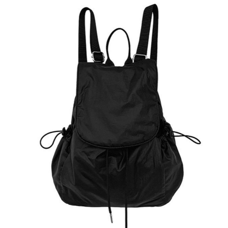 Commuter Bag Women's Niche Simple Flip Backpack Women's Large-capacity Travel Leisure Drawstring Backpack