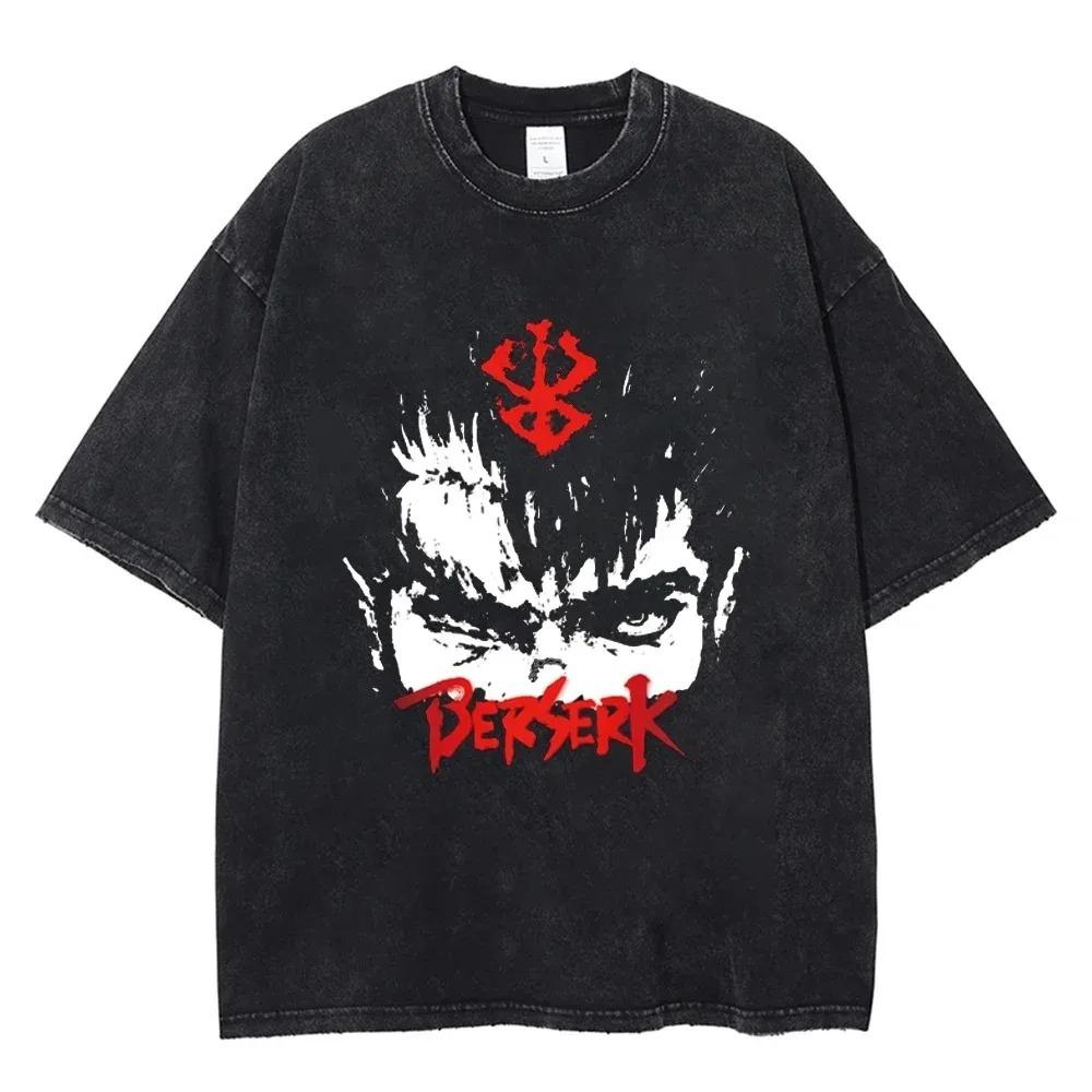 Anime Berserk Griffith T Shirts Men Women Manga Graphic T-Shirt Anime 100% Cotton Harajuku Vintage Hip Hop Casual Tees Clothing