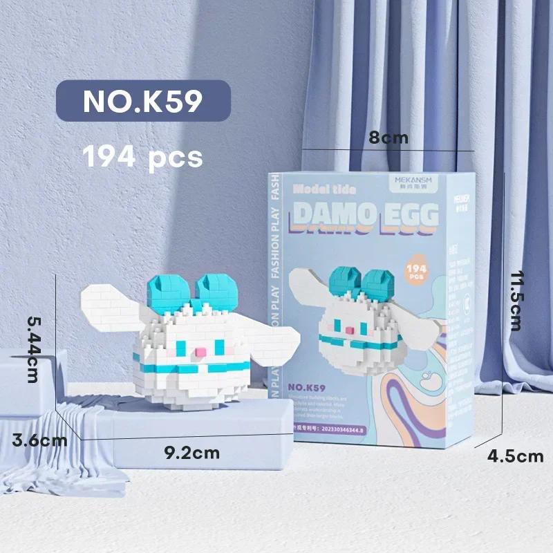 Stitch LinaBell Hello Kitty Sanrio Construction Blocks Damo Egg Cartoon Figrues Bricks Children's Assembly Playthings Model Present