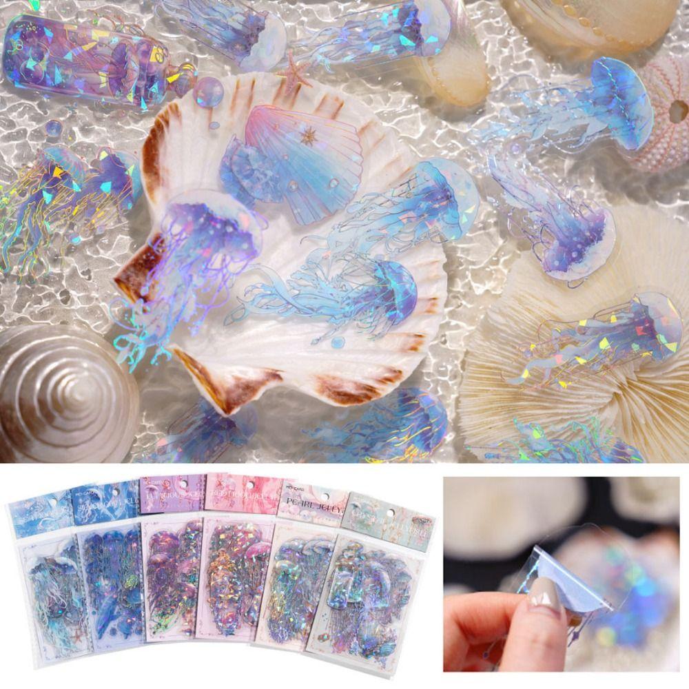 

20Pcs/Pack Aesthetics Laser Stickers Twinkle Decor Stickers Gorgeous Jellyfish Stickers