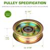 2 Pack Flat Idler Pulley Replaces for AYP Husqvarna 532131494 532173438 131494 173438 John Deere AM103287 Lawn Mower Tractor