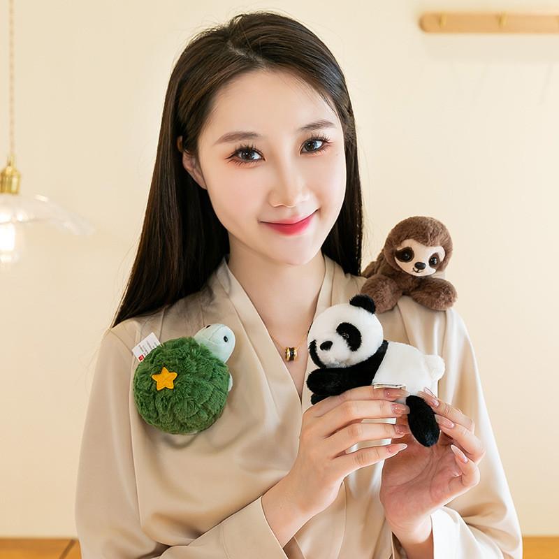 Penguin Series Animal Red Panda Standing Shoulder Decorative Pendant Plush Toy