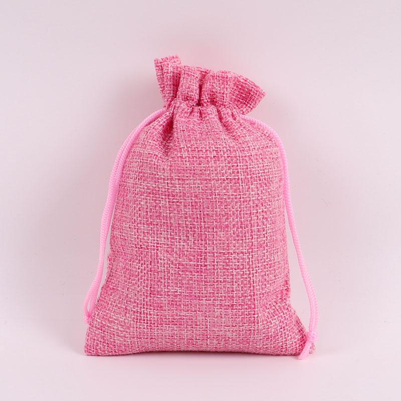 Drawstring Linen Jewelry Gift Bag - Composite Linen Storage Bag Available