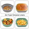 Silicone Air Fryers Oven Baking Tray Foldable Silicone Liners Pizza Fried Chicken Airfryer Reusable Mat Kitchen Accessorie