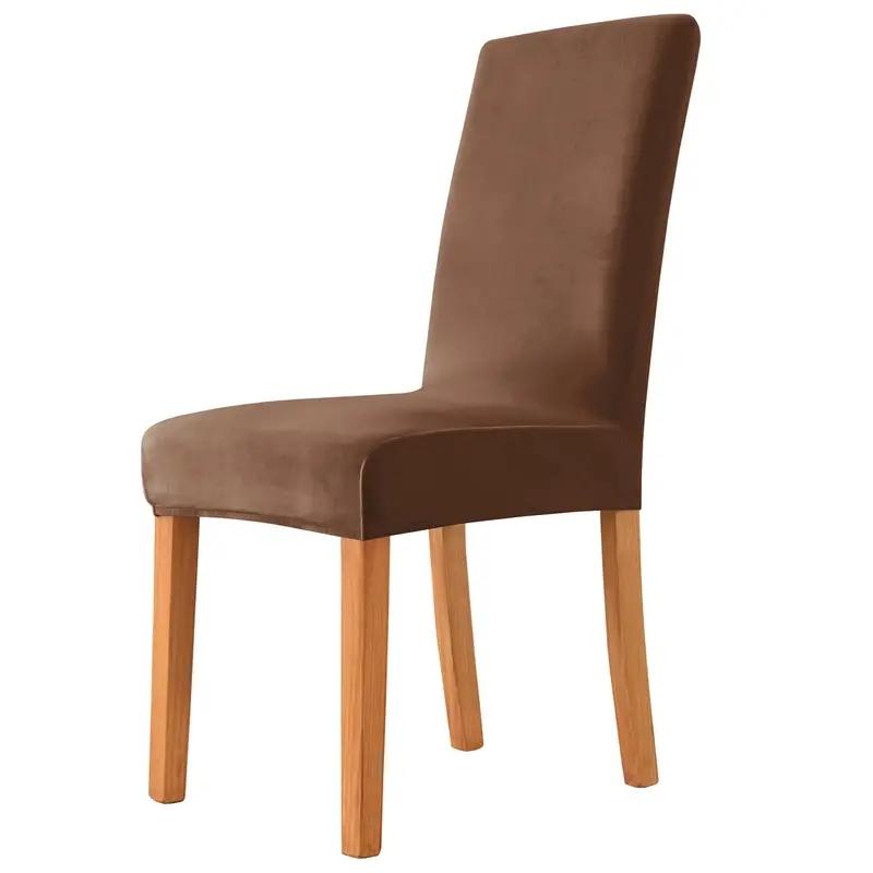 

Чехол для стула из бархатной ткани для обеденного стола, однотонный эластичный чехол для стула для свадьбы, отеля, банкета, дома, эластичный защитный чехол для стула 1 Piece