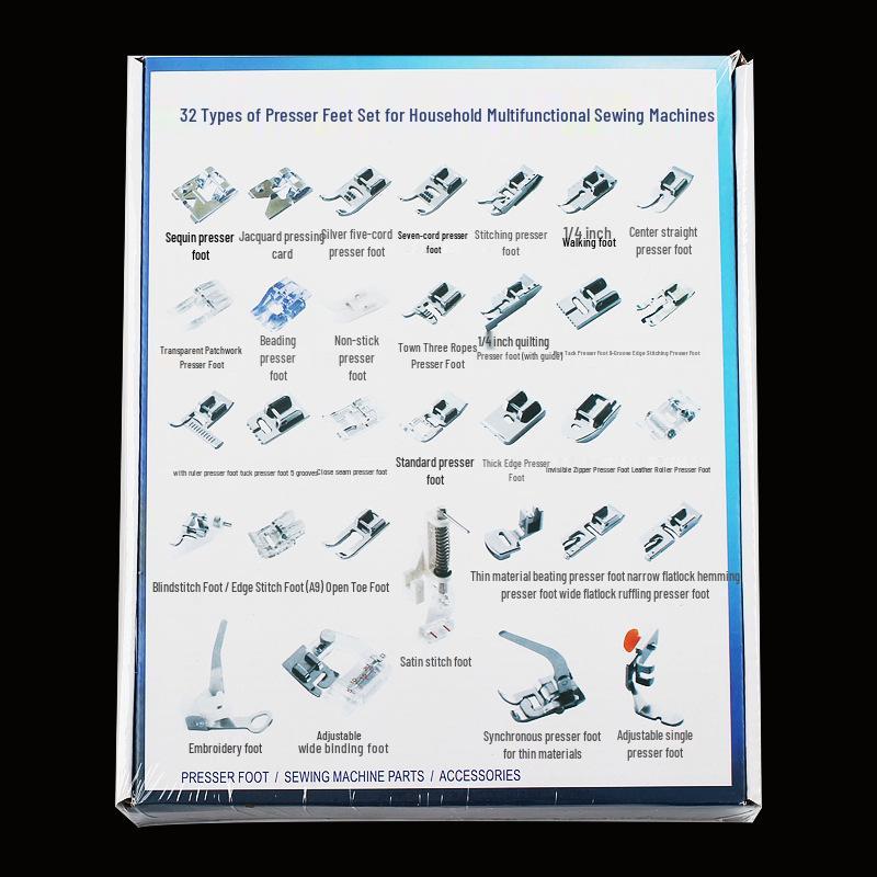 Multifunctional Sewing Machine Presser Foot Set: 32, 42, 48, 52, 62, 72 Pcs