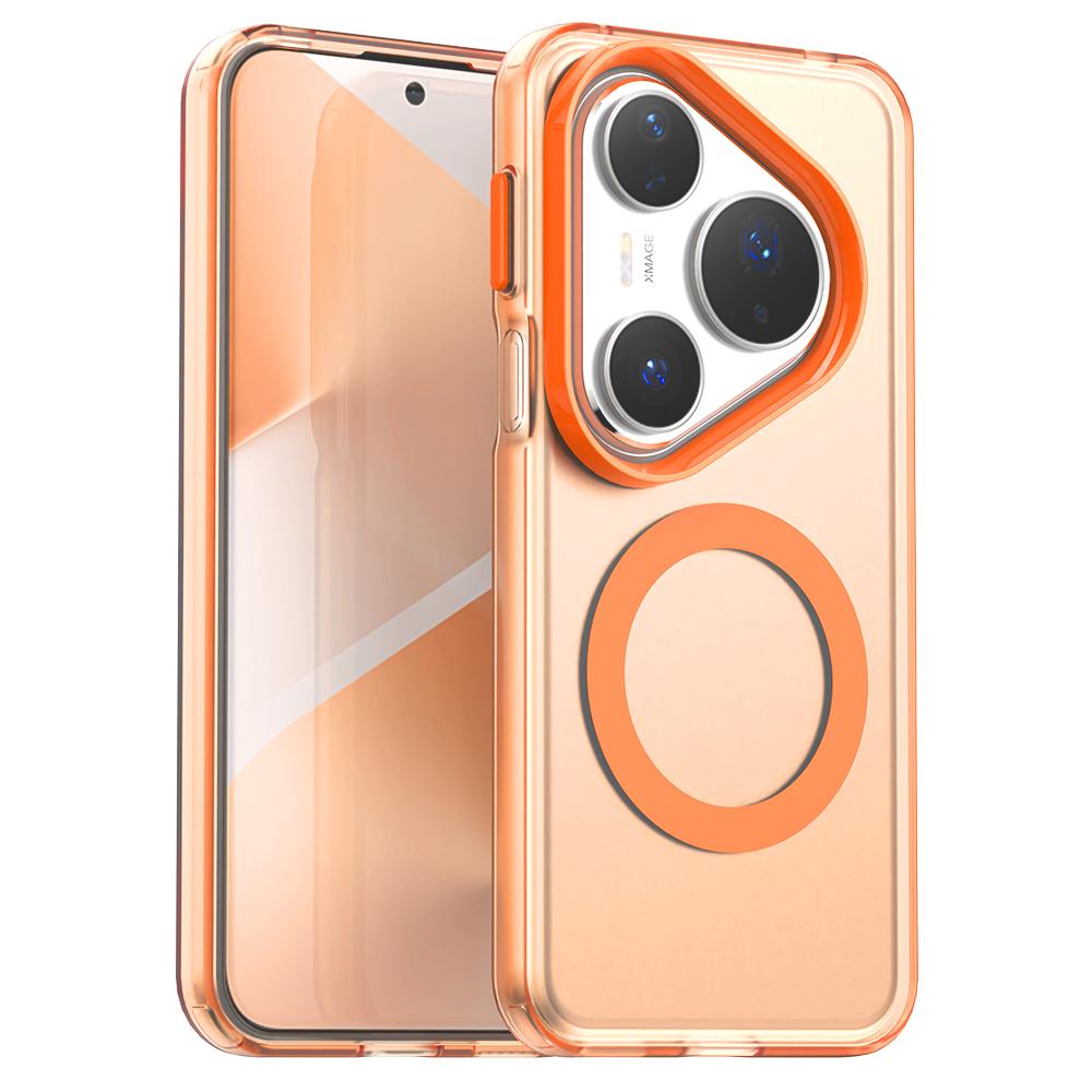 Magnetic Wireless Charging Case For Huawei Pura 80 Pro 80 Ultra P80 5G Cover Candy Colors Transparent Back Shell Fundas Coque
