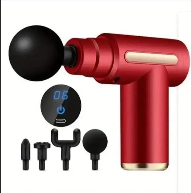 

Пистолет для фасции, ручной пистолет для массажа мышц, профессиональный пистолет для шеи и мембран, перкуссионный массажер для спины, пистолет для снятия боли у спортсменов красный