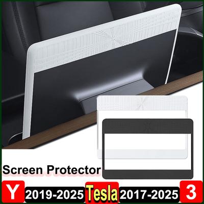 For Tesla Model Y Juniper 2025 Center Console GPS Screen Frame Protector Cover New Model 3 Highland 2024 Plaid Decor Accessories