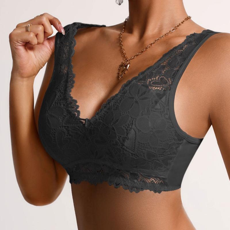 Lace Wireless Bra Seamless Push Up Bralette For Women S чёрный