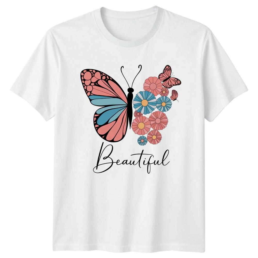 Beautiful Butterfly Floral Wings Nature Lover Adult TShirt S