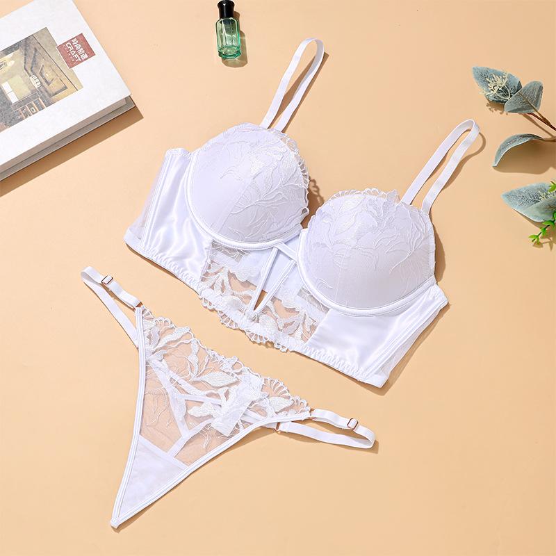 French Herringbone Vest Bra Set Bra for Large Breasts Breast Reduction Bra Sexy and Comfortable Panties