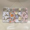 Applicable To Iphone16 Mobile Phone Case Diamond Lens Frame Apple 17 Transparent Magnetic Case Small Fresh Flower 15pro