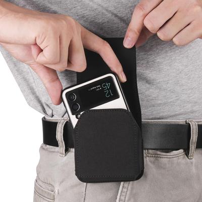 Custodia per telefono con clip da cintura in pelle impermeabile in nylon Borsa da uomo per Samsung Galaxy Z Flip5 Flip4 Flip3 5G, Custodia per fondina Oppo Find N2 Flip Moto Razr