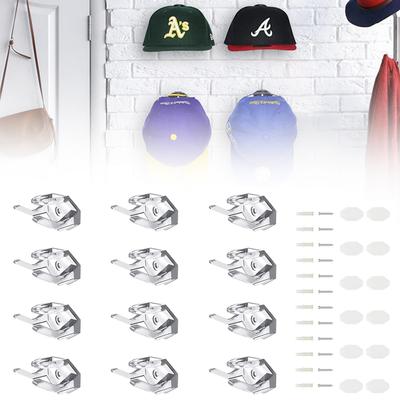 12 Piezas Soporte de Exhibición de Sombreros Soporte de Gorras de Pared para Gorras de Béisbol Perchas de Gorras Minimalistas Montadas en la Pared
