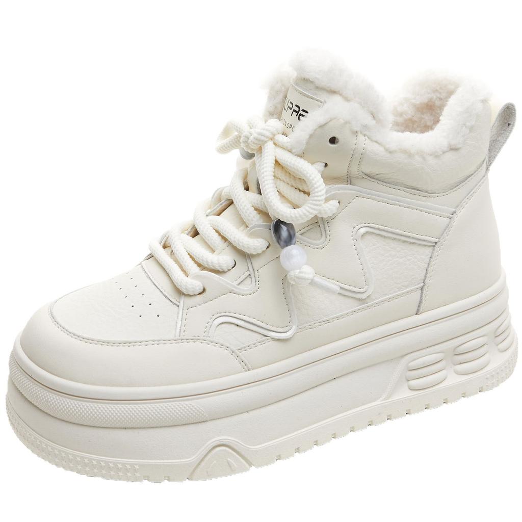 Snow boots winter women's shoes thick-soled high-top cotton casual shoes high-waisted hairy board shoes women's cotton shoes