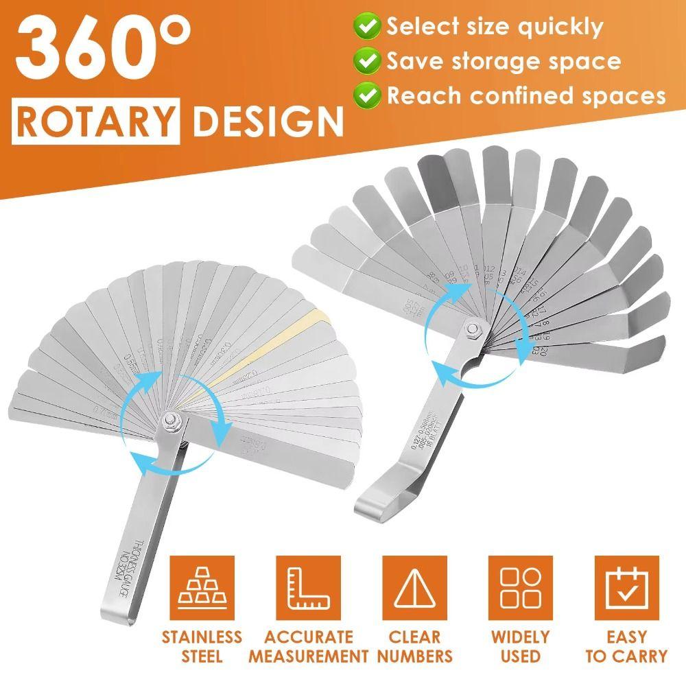Stainless Steel Feeler Gauge Set Dual Marked Valve Thickness Gauge Gap Measurement