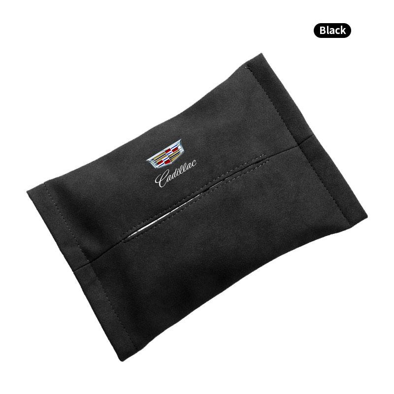 Sticker Suede Car Tissue Box Case Holder Auto Seat Back Storage Bag For Cadillac XT5 XTS CTS BLS SLS DTS SRX Escalade Tiburon Deville