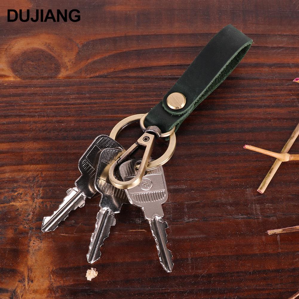 Vintage Handgemachter Echtleder Schlüsselanhänger - Retro Crazy Horse Auto Schlüsselanhänger, Einzigartiges Handwerksgeschenk