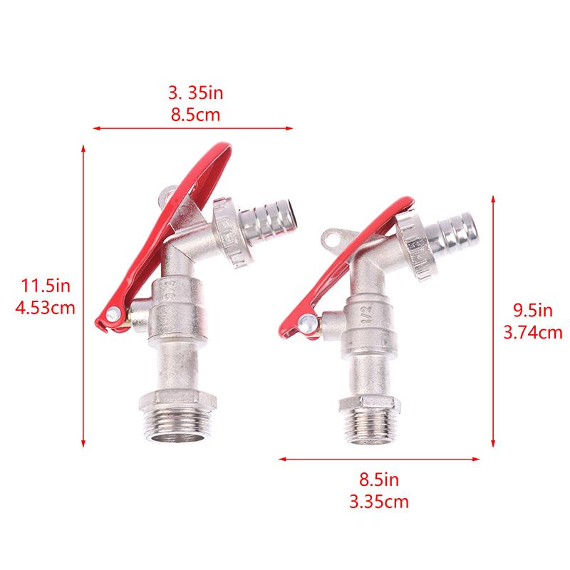 1Pc Garden Hose Faucet With Lock Water Tank Connector Replacement Tools 1/2 Inch 3/4 Inch Zinc Alloy Thread Lockable Faucet