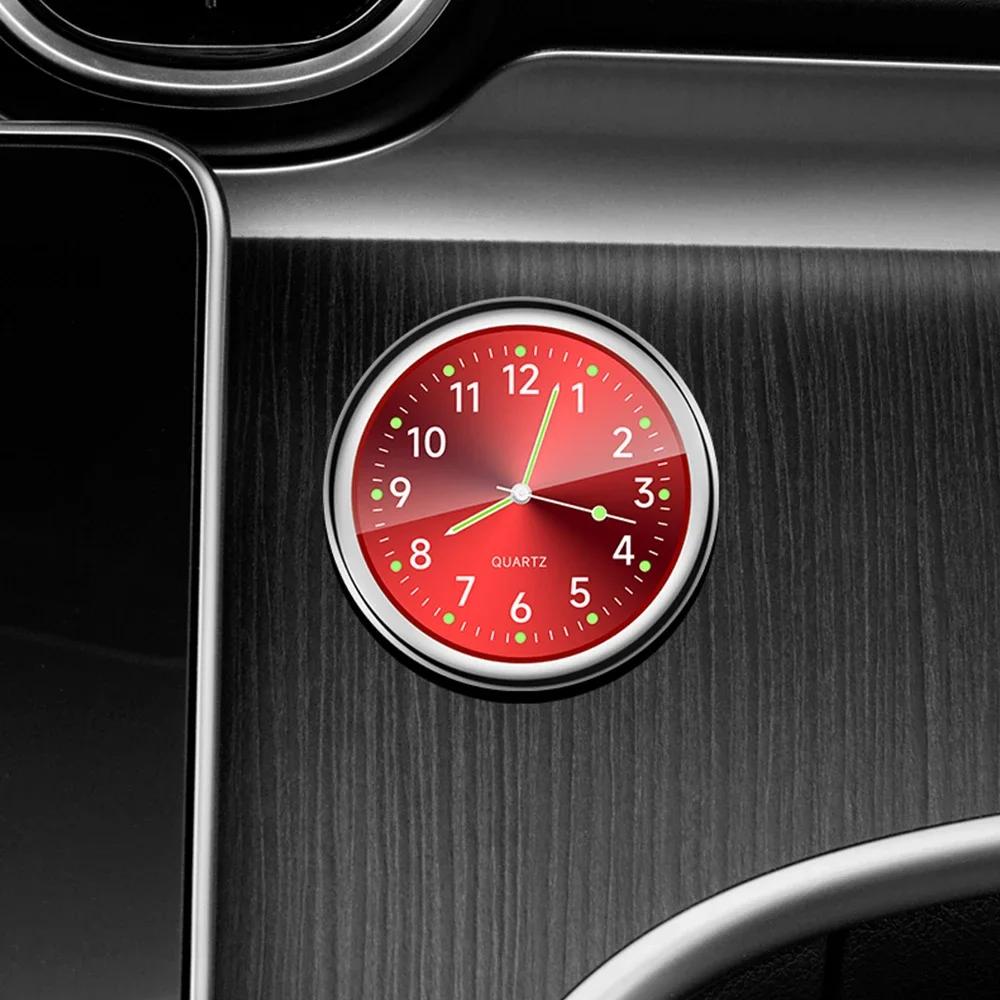 Mini Quartz Clock For Car Glow In The Dark Car Dashboard Watch Small Analog Clock Stick On Clock For Car Dashboard Analog Car