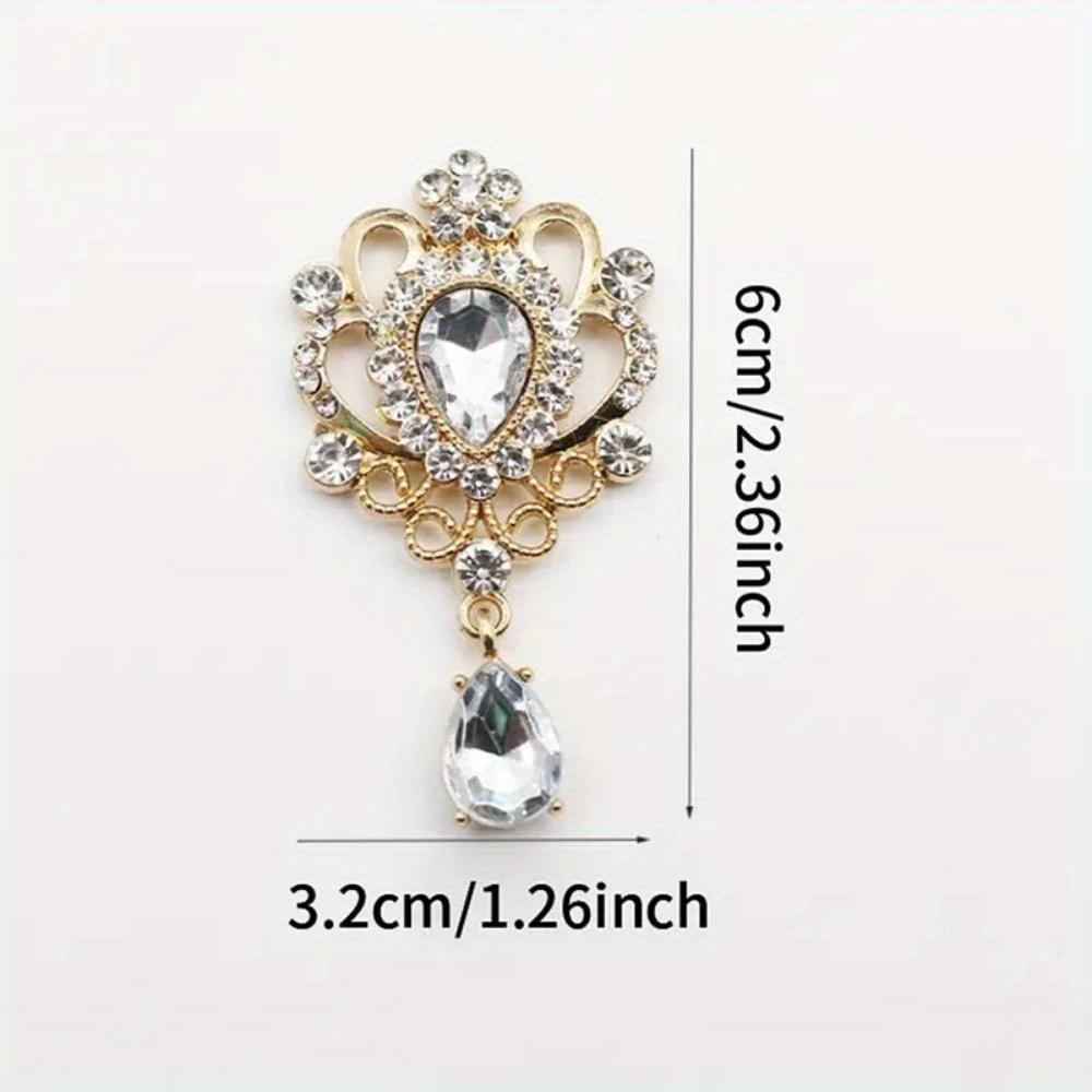 3Pcs/5Pcs Random Color 32*60MM for Needlework Rhinestone Button Hair Manualidades Accessories Diy Flat Back Brooch Jewelry Accessories