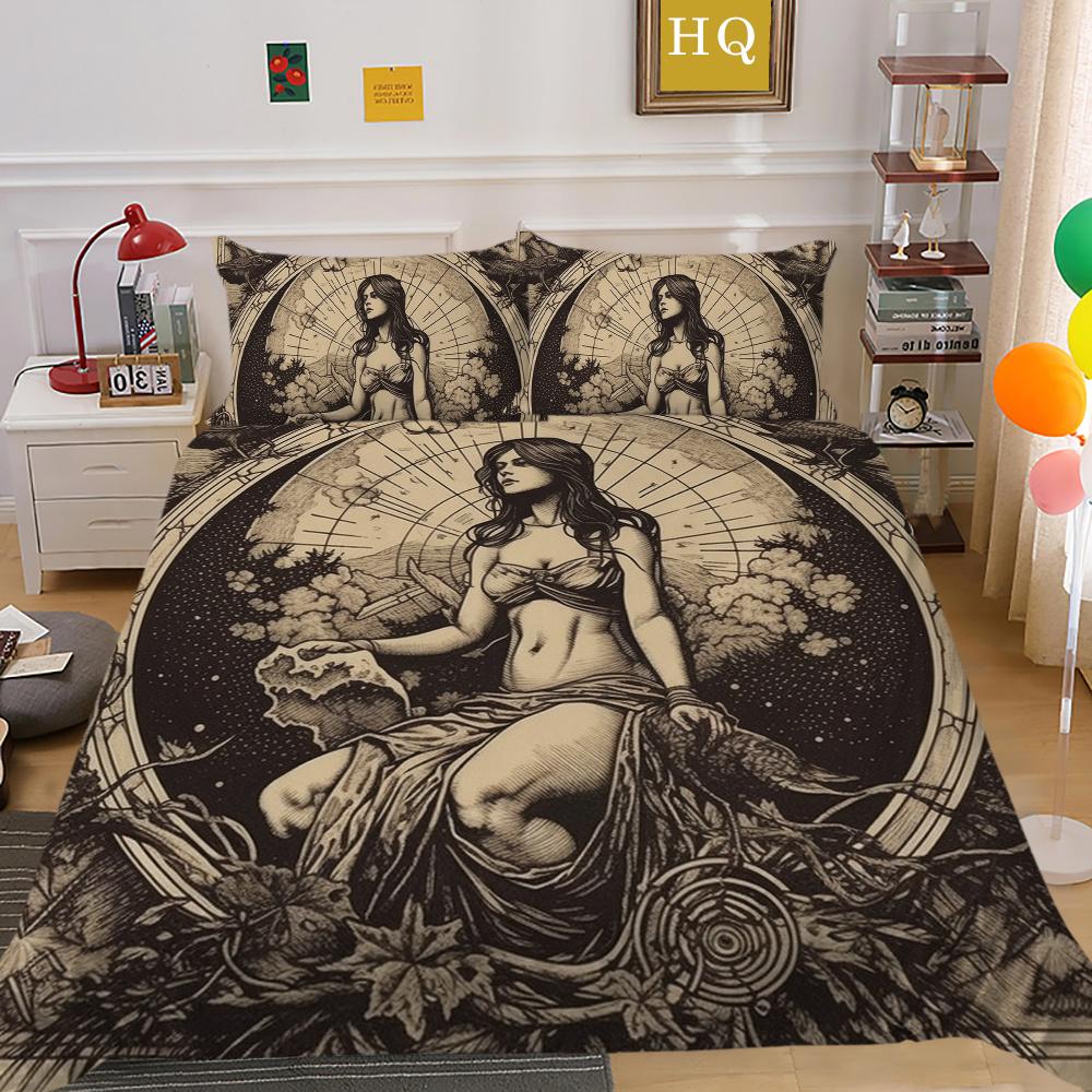 Krásný povlak na lůžkoviny s potiskem lebky Dvojitá velikost Mikrovlákno Ložní prádlo Teen Cool Módní Dekorace ložnice