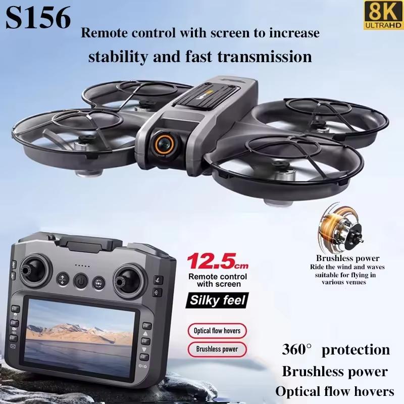 S156 RC MINI Drone 8K WIFI FPV ESC HD Aerial Photography RC Aircraft Brushless Obstacle Avoidance Dual Camera Quadcopter Toy Gift