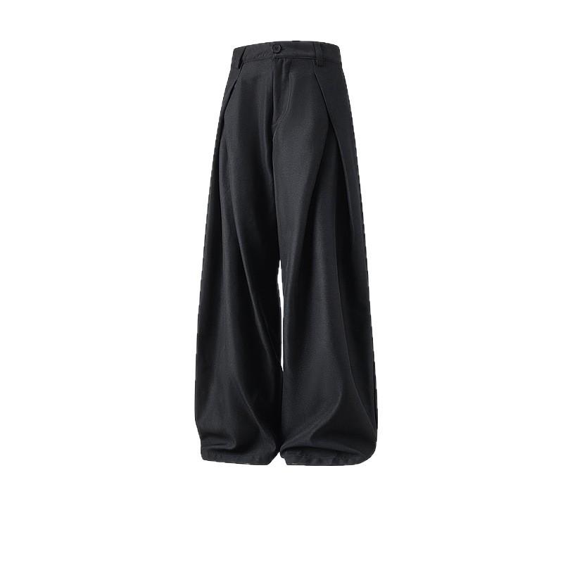 Three-dimensional Pleated A-shaped Silhouette Trousers Men's, Old Money Style High-end Commuter Trousers