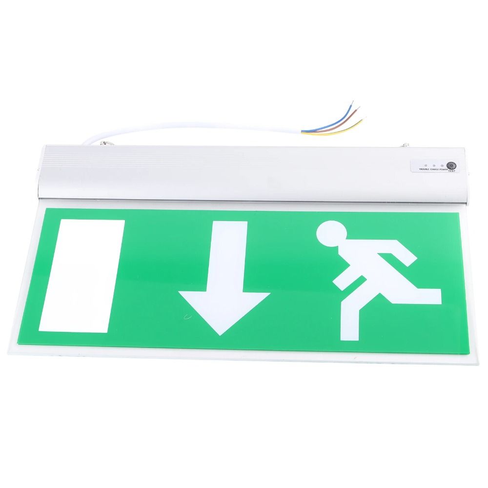 Commercial LED Emergency Sign Lamp Green Bulb Exit Sign Evacuation Indicator Light Left Right Acrylic Security Light School