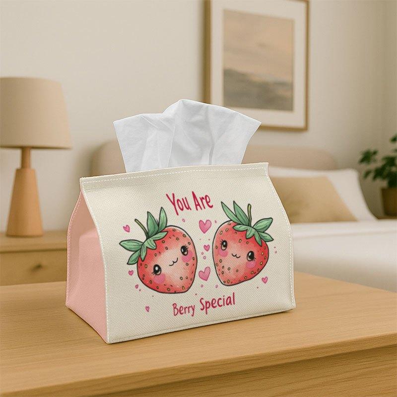1pc Strawberry Tissue Holder - Adorable Fruit Design with Strawberry Capable for Tabletop or Shelf Decoration, Sturdy Fabric Suitable, Living Room, Ca