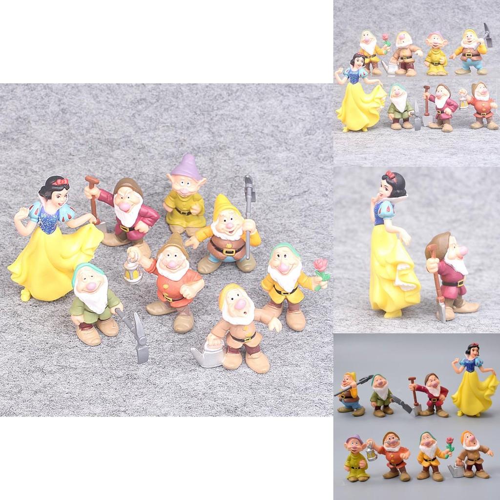 Entzückendes Set aus 8 Schneewittchen und den sieben Zwergen Actionfiguren für Kinder
