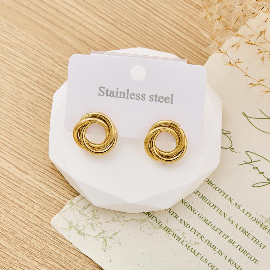 Retro Minimalist Metal Round Earrings - European & American Style
