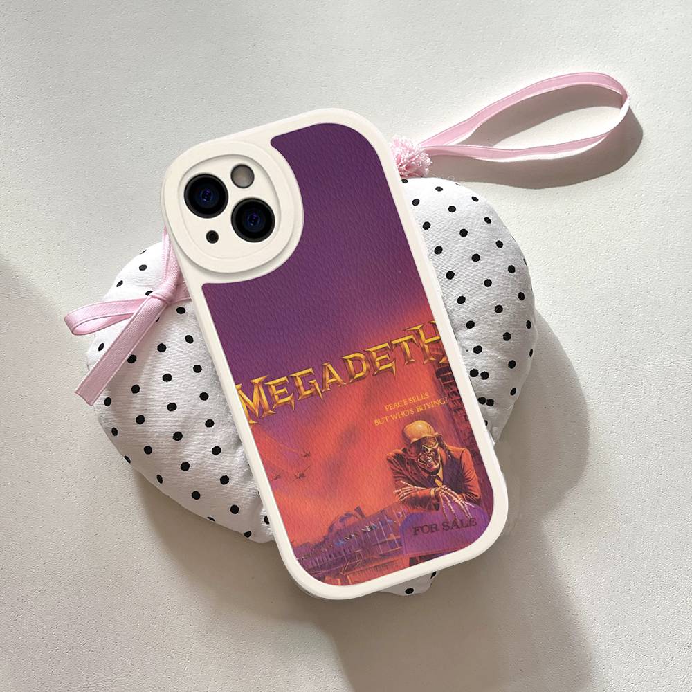 

M-Megadeth Logo Phone Case For IPhone 16 15 14 13 12 11 Pro Max Plus Leather Shockproof Cover iphone 11 pro