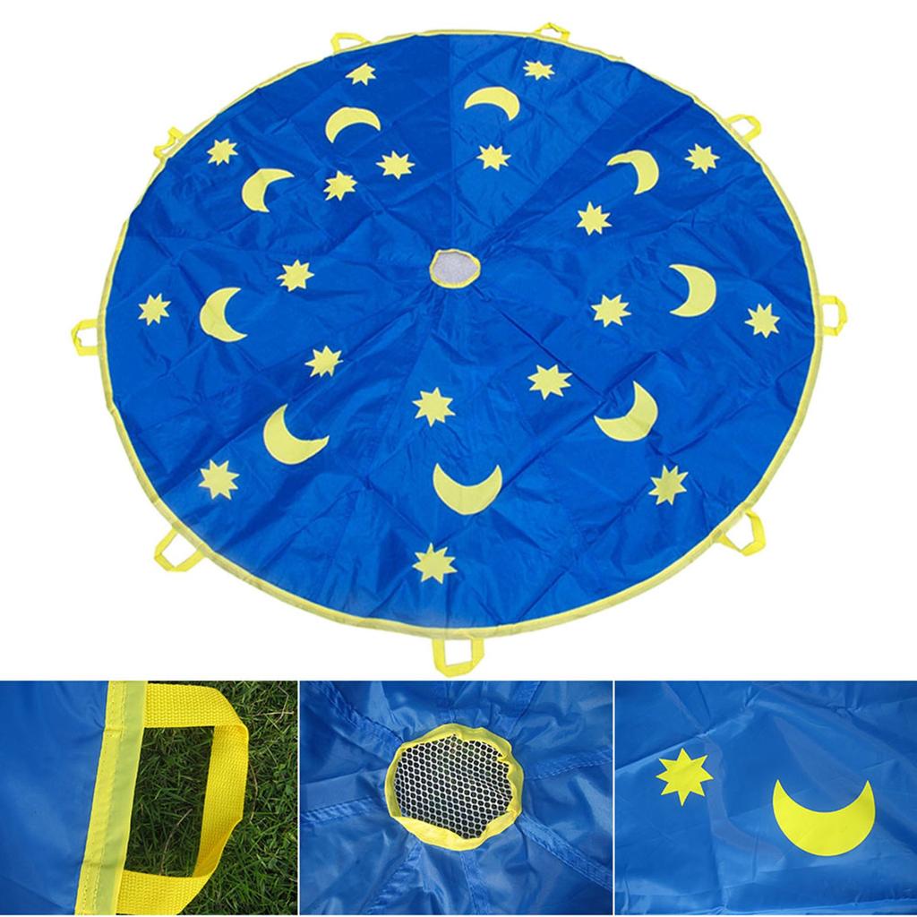 1.8M Outdoor Children Sports Rainbow Umbrella Kids Jump Sack Play Ballute Parachute